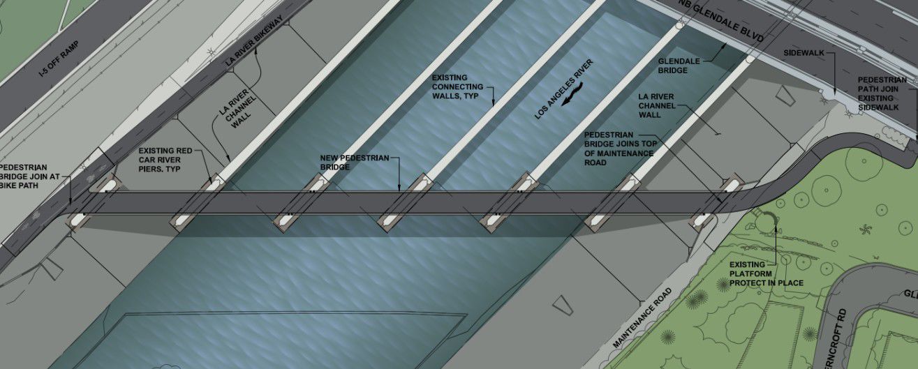 Layout of Red Car Pedestrian Bridge